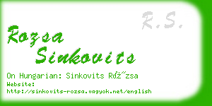 rozsa sinkovits business card